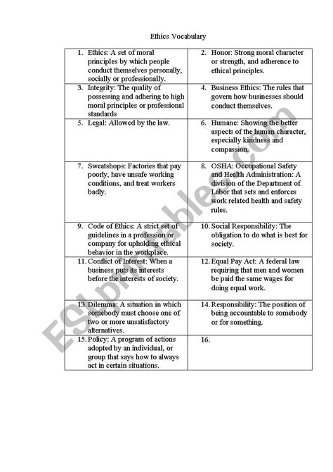 Business Ethics Esl Worksheet By Anyaramma