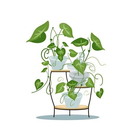 Premium AI Image A Cartoon Of A Potted Plant With Green Leaves On A