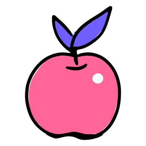 Pink Apple With Purple Leaves PNG & SVG Design For T-Shirts