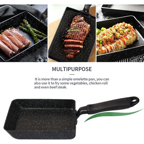 Mylifeunit Tamagoyaki Pan Japanese Omelette Pan Nonstick With Silicone