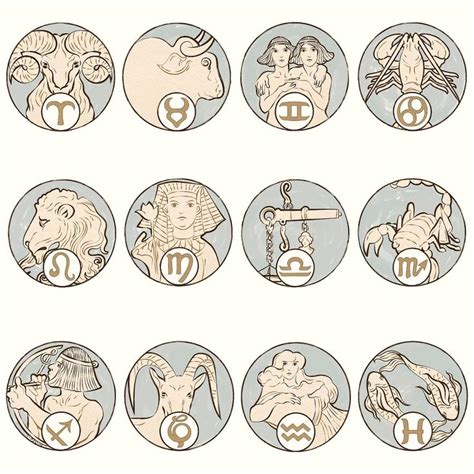 Art Nouveau 12 Zodiac Signs Psd Remixed From The Artworks Of Alphonse