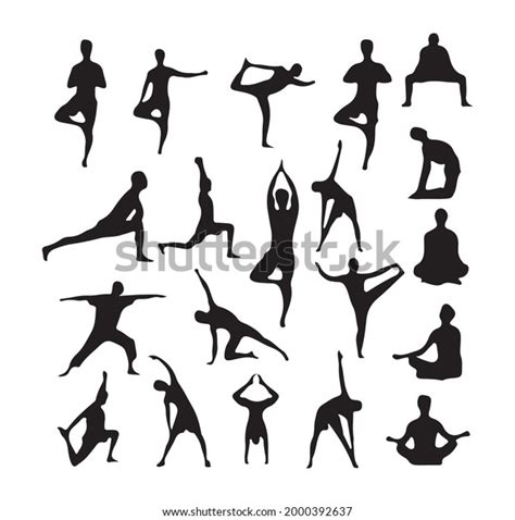 Woman Exercise Yoga Vector Silhouette Illustration Stock Vector ...