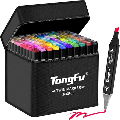 Tongfu Colored Marker Set Colouring Pens For Adults Dual Tip Art