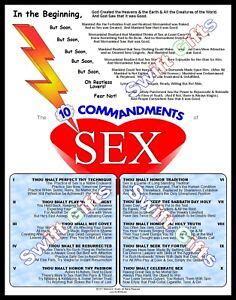 Ten 10 Commandments Of SEX 8 5 X11 Original Art Print Framed Great