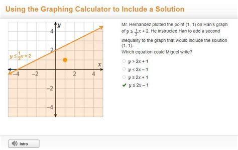 On A Coordinate Plane A Solid Straight Line Has A Positive Slope And