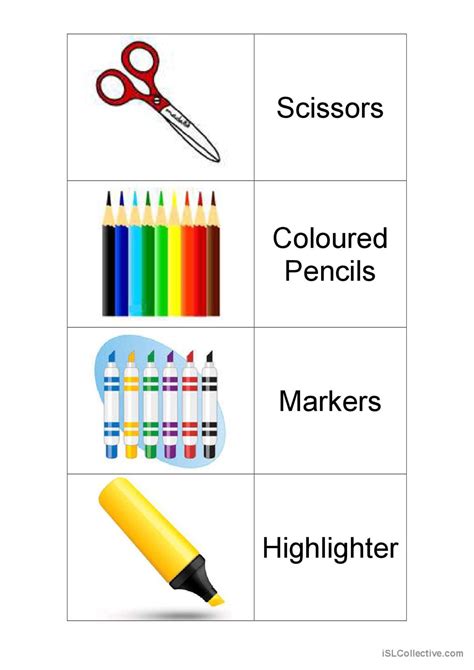 Classroom Items Flashcards vocabular…: English ESL worksheets pdf & doc