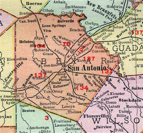 San Antonio Bexar County Map Printable Maps Online