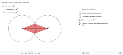 Construcción Se Un Rombo Dado Un Lado Y Una Diagonal Geogebra