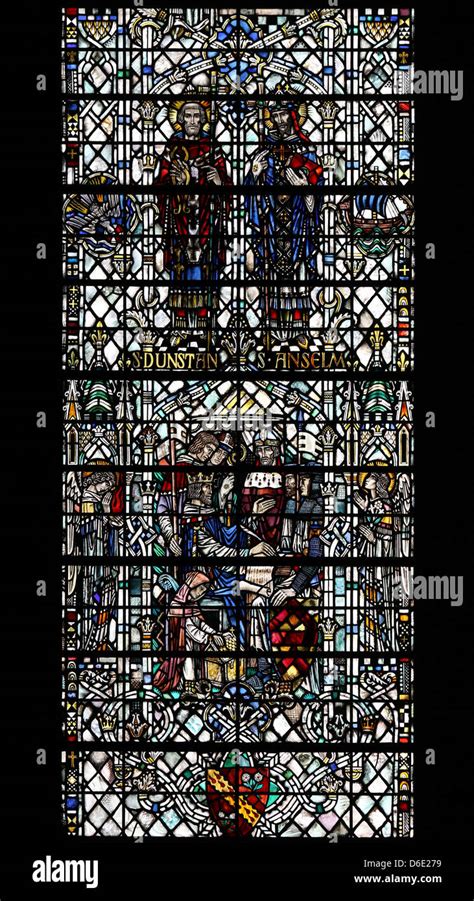 Stained Glass Window Depicting St Dunstan And St Anselm Liverpool