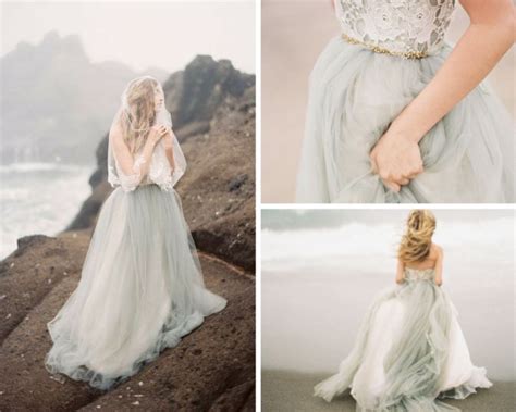 Grey Wedding Gown Bride Wedding