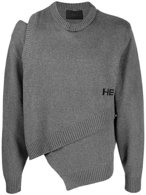 HELIOT EMIL Intarsia Knit Logo Sweatshirt Farfetch