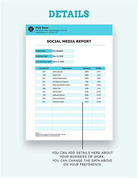 Social Media Report Google Sheets Excel Template Net