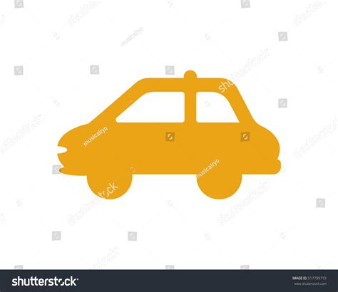 Yellow Car Silhouette Vehicle Conveyance Transport Stock Vector ...