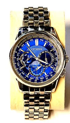 Citizen Gn W S Calendrier Eco Drive Blue Dial Men S Watch Ebay