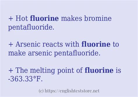 "fluorine" - sentence examples - EnglishTestStore Blog