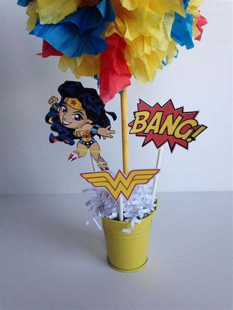 Wonder Woman Super Hero Birthday Party Decoration Centerpiece