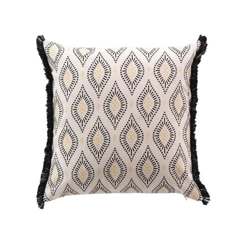 Coussin déhoussable FELL Polycoton imprimé métallisé 45 x 45 cm