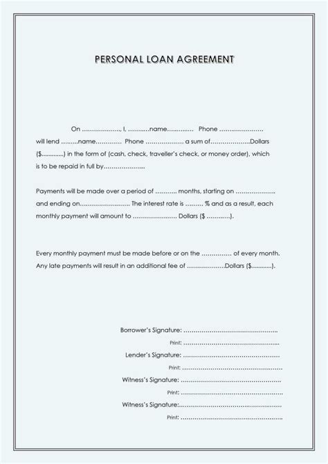 Loan Form Template Fresh 40 Free Loan Agreement Templates Word And Pdf