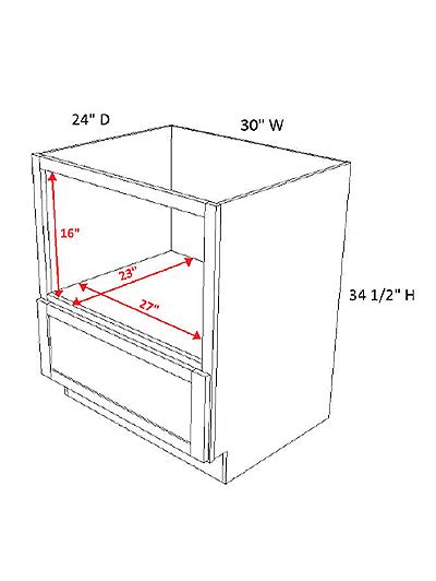 Unfinished Shaker Base Microwave Cabinet 30