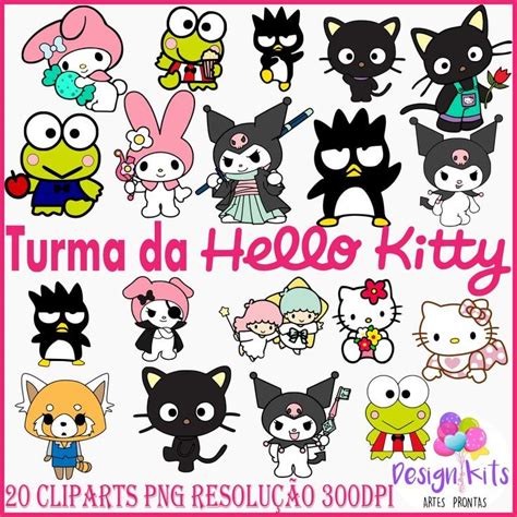 Kit Digital Hello Kitty Turma | Elo7 Produtos Especiais | Hello kitty ...