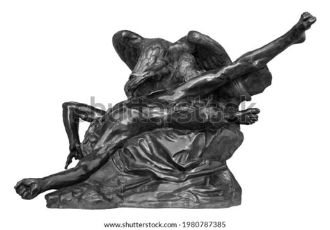 Antique Statue Prometheus Bound Eagle Isolated Stock Photo (Edit Now ...