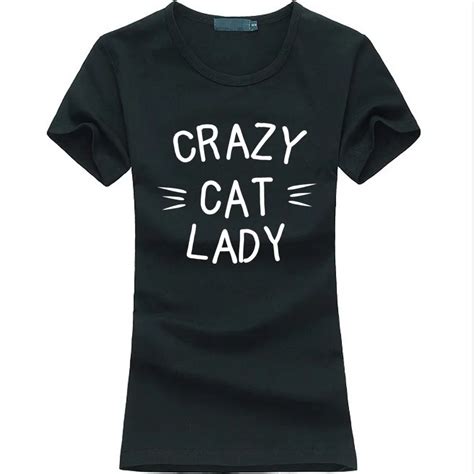 Crazy Cat Lady Print Women T Shirt Cotton Funny Harajuku Tee Shirt