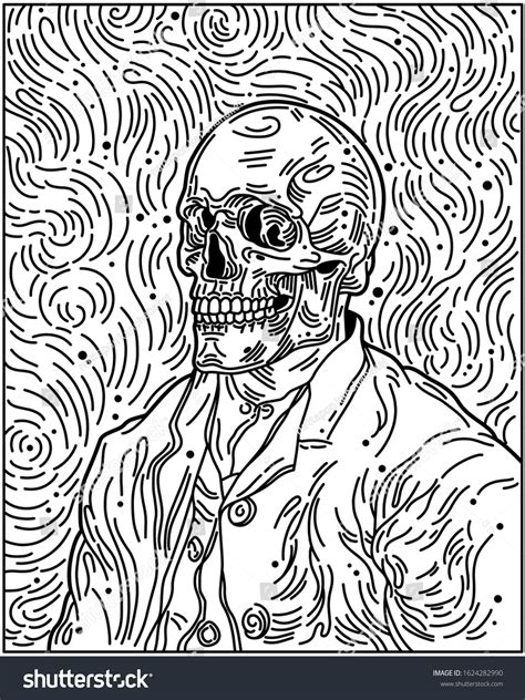 Vincent Van Gogh Skull Tattoo Vector Stock Vector (Royalty Free ...