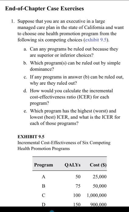 Solved End Of Chapter Case Exercises Suppose That You Are Chegg