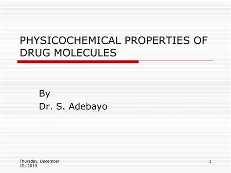 Ppt Physicochemical Properties Of Drug Molecules Powerpoint