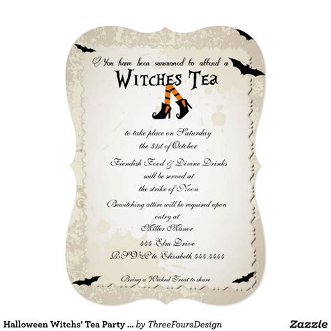 Halloween Witchs Tea Party Invitation Nz Halloween Tea Party Tea Party