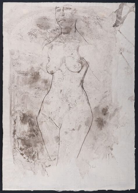 Three Quarter Lenght Female Nude Life Drawing Modern British Art Gallery