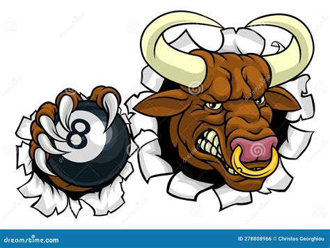 Bull Minotaur Longhorn Monster Cow Mascot Cartoon Vector Illustration