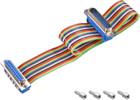 Buy Uxcell IDC Rainbow Wire Flat Ribbon Cable DB25 Male To DB25 Female