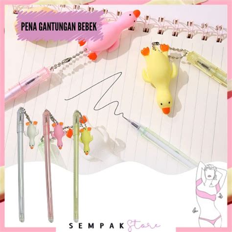 Jual SS Pulpen Lucu Aesthetic Gantungan Bebek Pulpen Gantungan Kartun