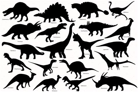 Dinosaur Silhouette Set