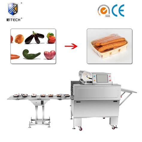 Kl Fully Automatic Vegetable Meat Cut Stretch Cling Film Tray Form Fill