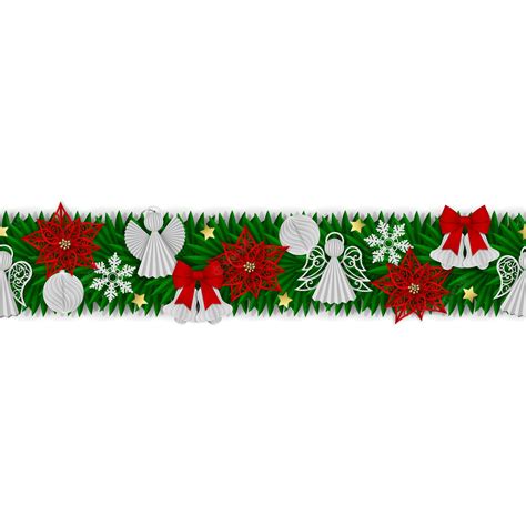 Premium Vector | Seamless christmas banner with paper decorations