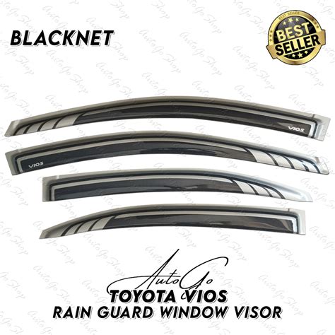 Toyota Vios 2019 2024 Rain Guard Window Door Visor Two Toned Black