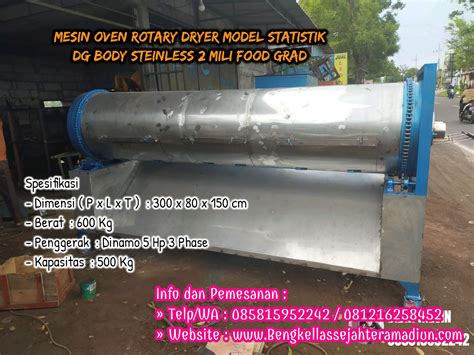 Mesin Oven Rotary Dryer Model Statistik Kap Kg Dengan Body