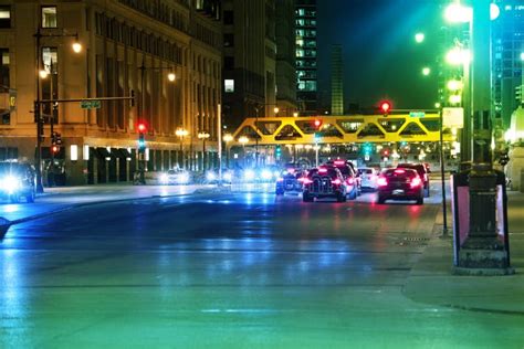 Highway with Heavy Traffic at Night, Chicago, USA Editorial Stock Photo ...