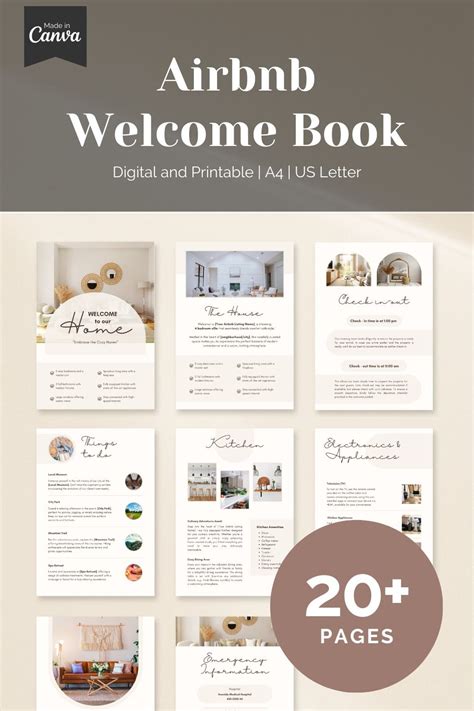 Airbnb Welcome Book Template Canva Vacation Rental Book Template Airbnb