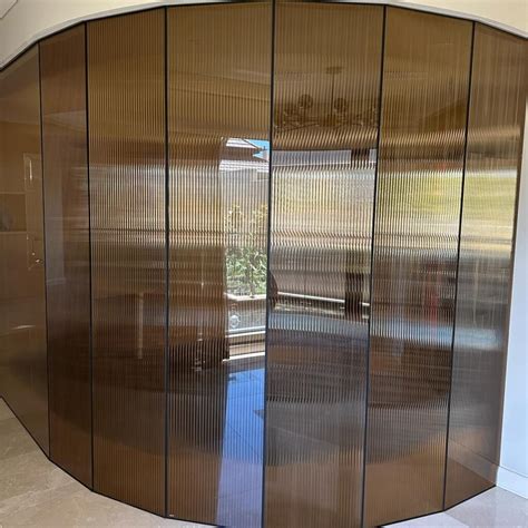 Clear Bronze Reeded Glass Film 13mm Footprint Creative