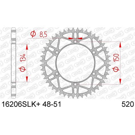 COURONNE AFAM ACIER SLKKAWASAKI KX KX F 51D 16206SLK 520