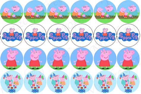 Peppa Pig Edible Cake Image Topper round - can be personalised! - The ...