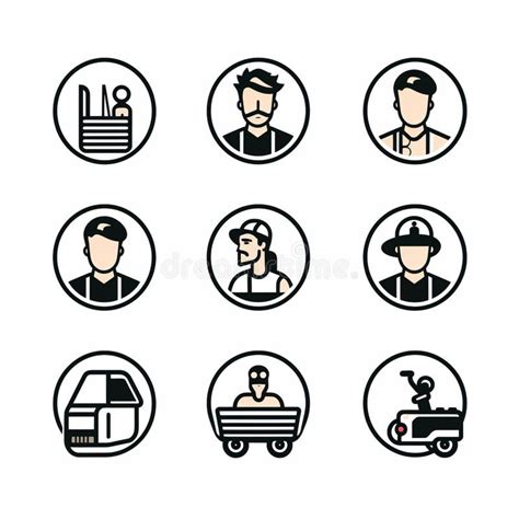 Set Of Icons Of Different Professions Vector Illustration In A Flat