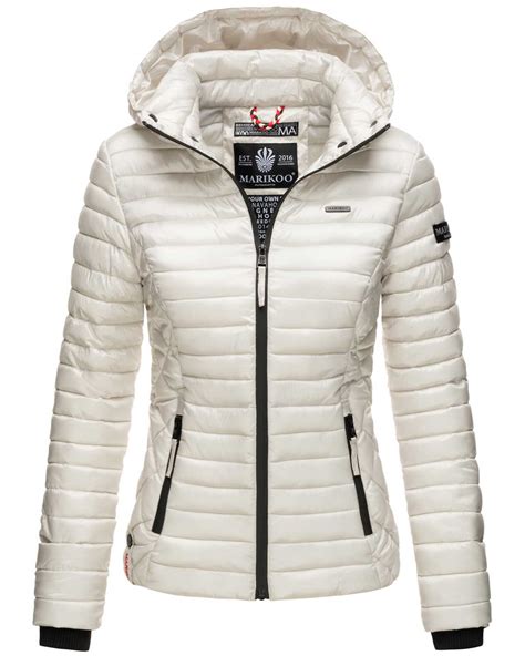 Marikoo Damen Jacke Steppjacke Übergangsjacke mit Kapuze gesteppt B600