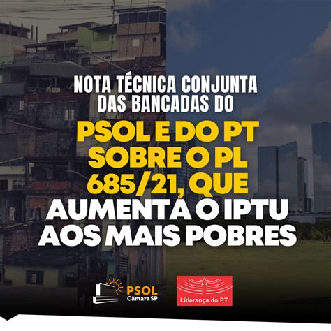 Nota T Cnica Conjunta Das Bancadas Do Pt E Psol Sobre O Pl