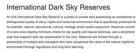 Dark Sky Reserves