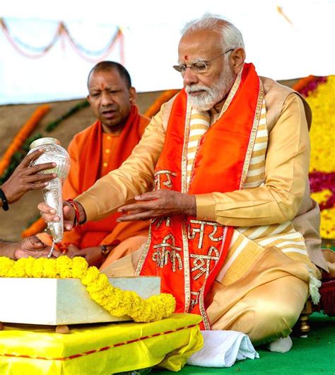 Sambhal Prime Minister Narendra Modi Performs Rituals During The