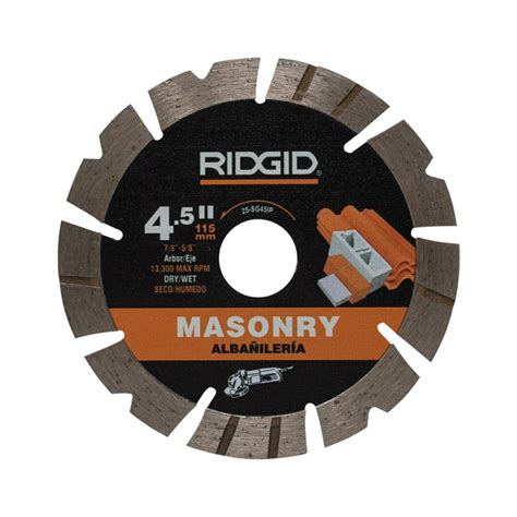 Ridgid 4 12 In Masonry Cutting Segmented Rim Diamond Blade 25 Sg45ip